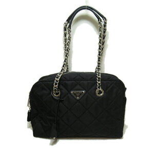 Prada chain tote bag black